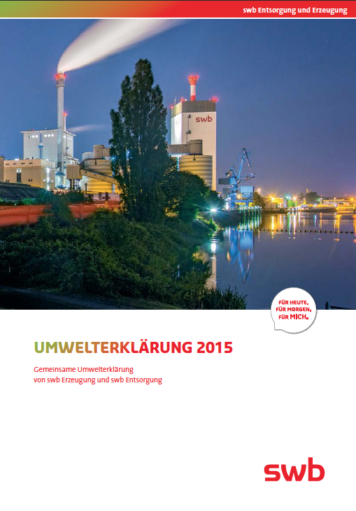 swb-Umwelterklärung 2015: Titelblatt